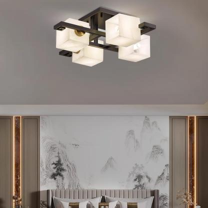 Cubist Alabaster Cluster Ceiling Lamp - by winglightingus