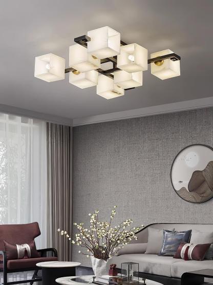 Cubist Alabaster Cluster Ceiling Lamp - by winglightingus