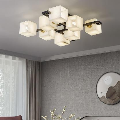 Cubist Alabaster Cluster Ceiling Lamp - by winglightingus