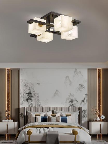 Cubist Alabaster Cluster Ceiling Lamp - by winglightingus