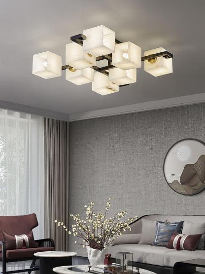 Cubist Alabaster Cluster Ceiling Lamp - by winglightingus