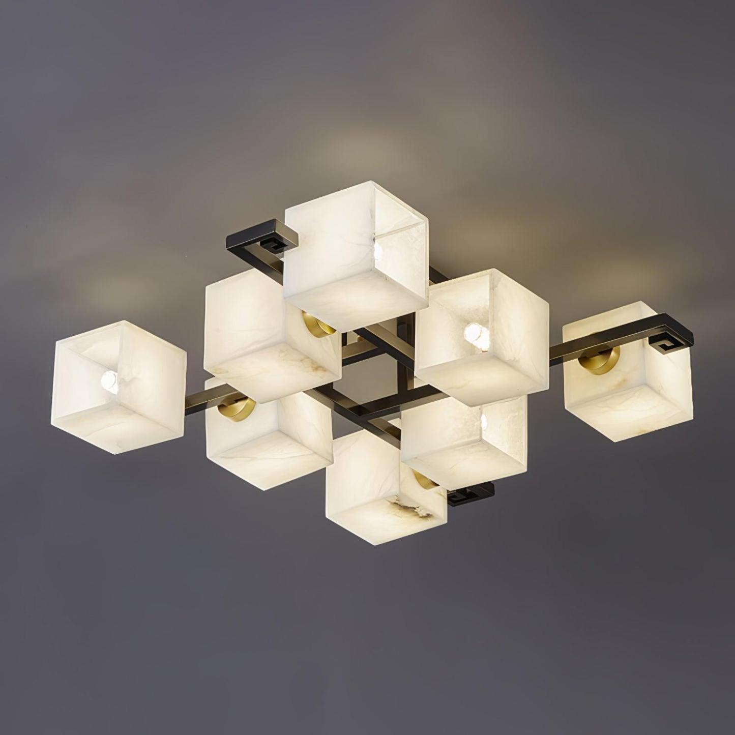 Cubist Alabaster Cluster Ceiling Lamp - by winglightingus