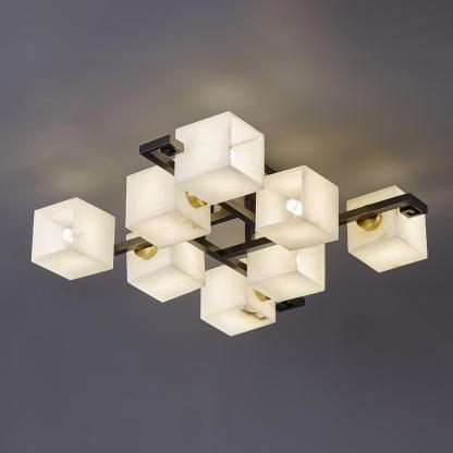 Cubist Alabaster Cluster Ceiling Lamp - by winglightingus