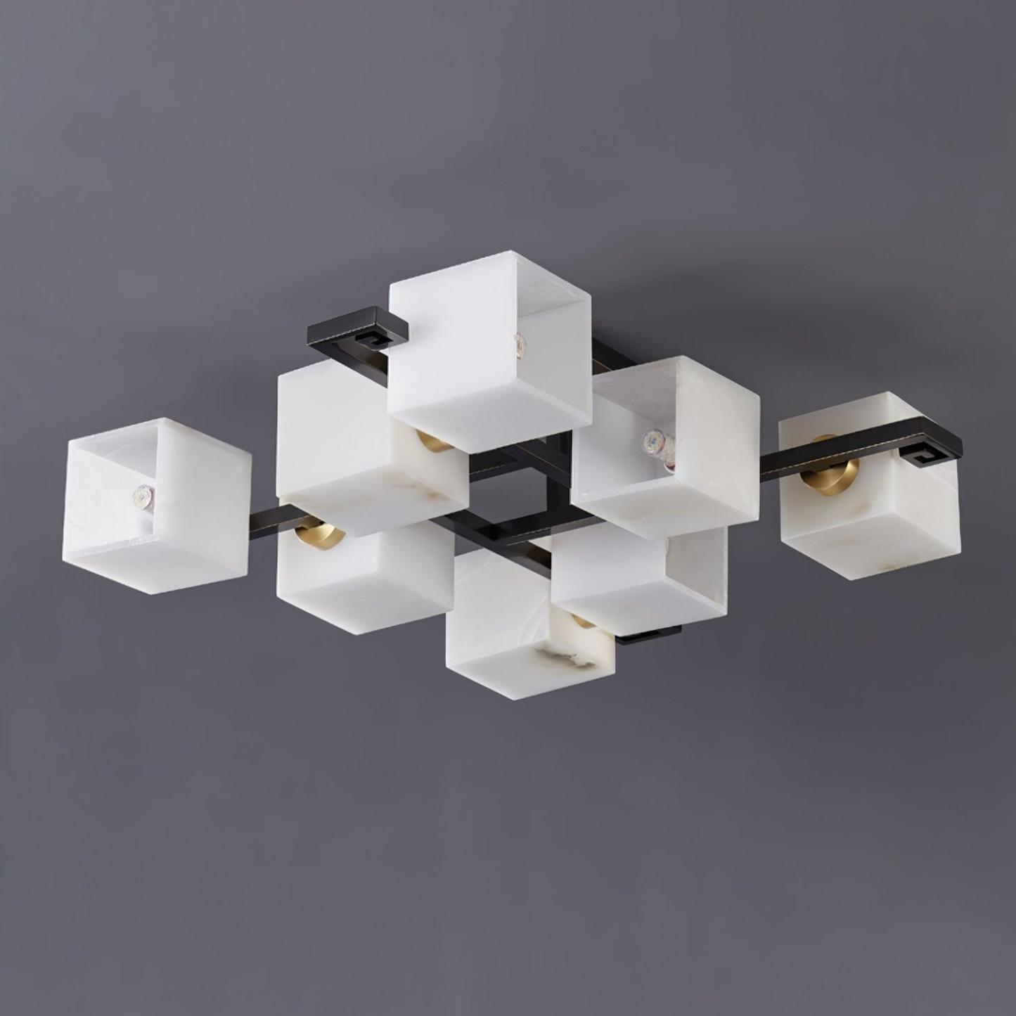 Cubist Alabaster Cluster Ceiling Lamp - by winglightingus