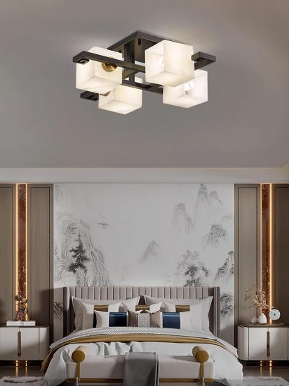 Cubist Alabaster Cluster Ceiling Lamp - by winglightingus