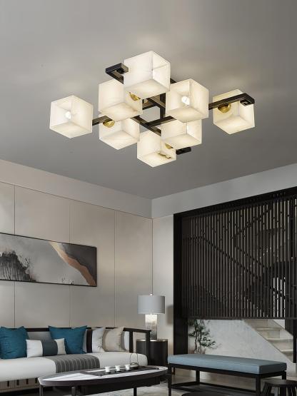 Cubist Alabaster Cluster Ceiling Lamp - by winglightingus