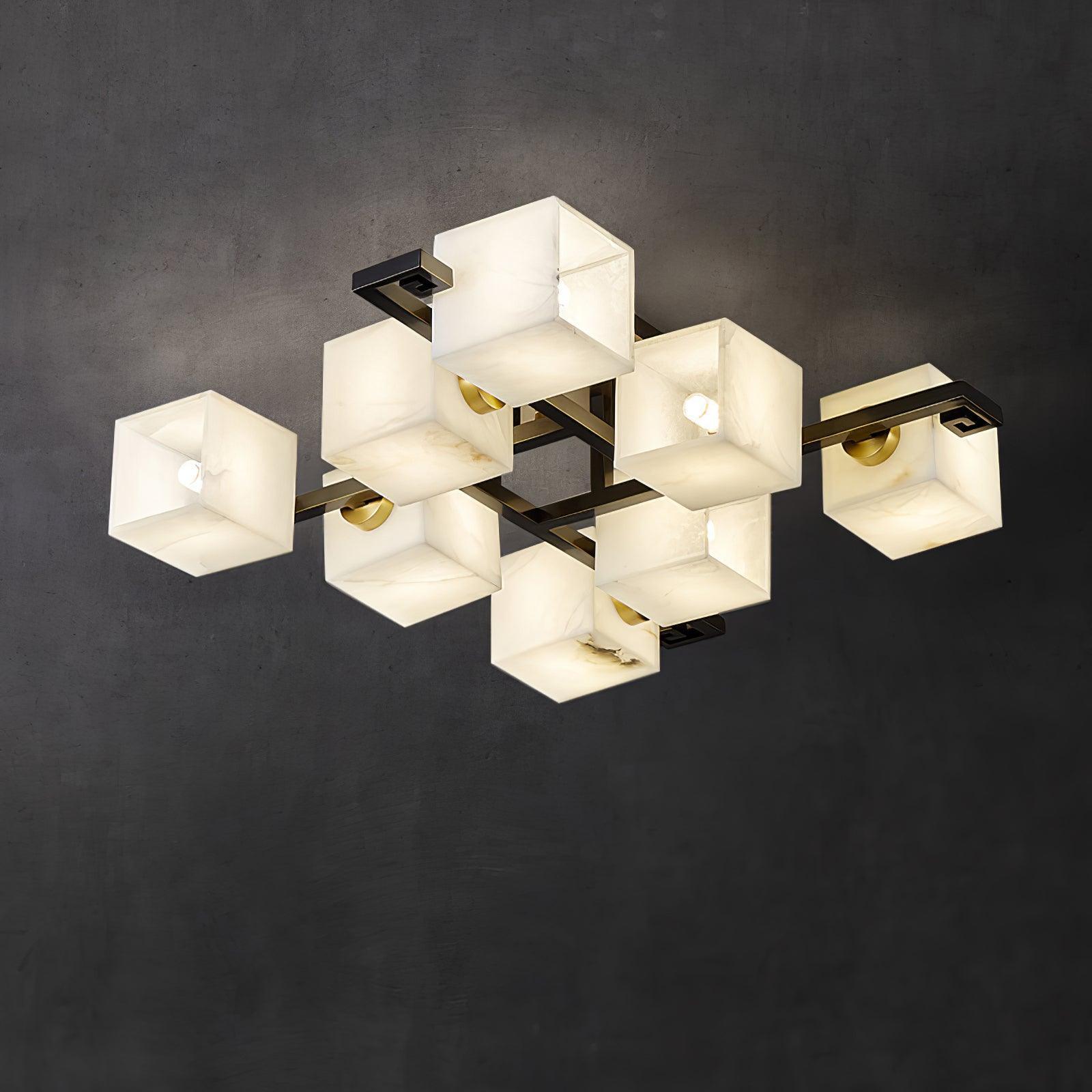Cubist Alabaster Cluster Ceiling Lamp - by winglightingus