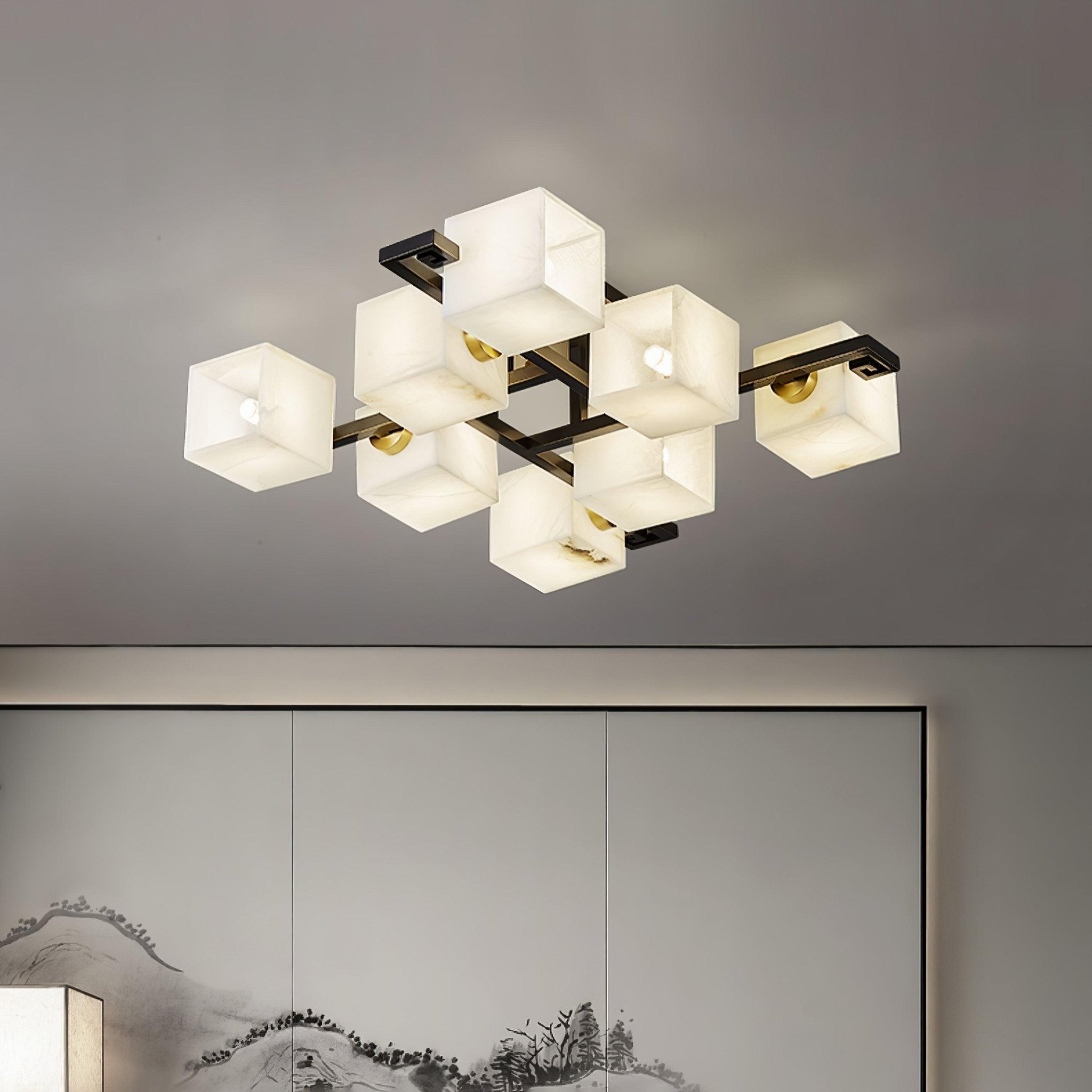 Cubist Alabaster Cluster Ceiling Lamp - by winglightingus