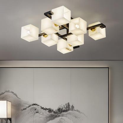 Cubist Alabaster Cluster Ceiling Lamp - by winglightingus