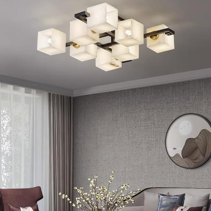 Cubist Alabaster Cluster Ceiling Lamp - by winglightingus