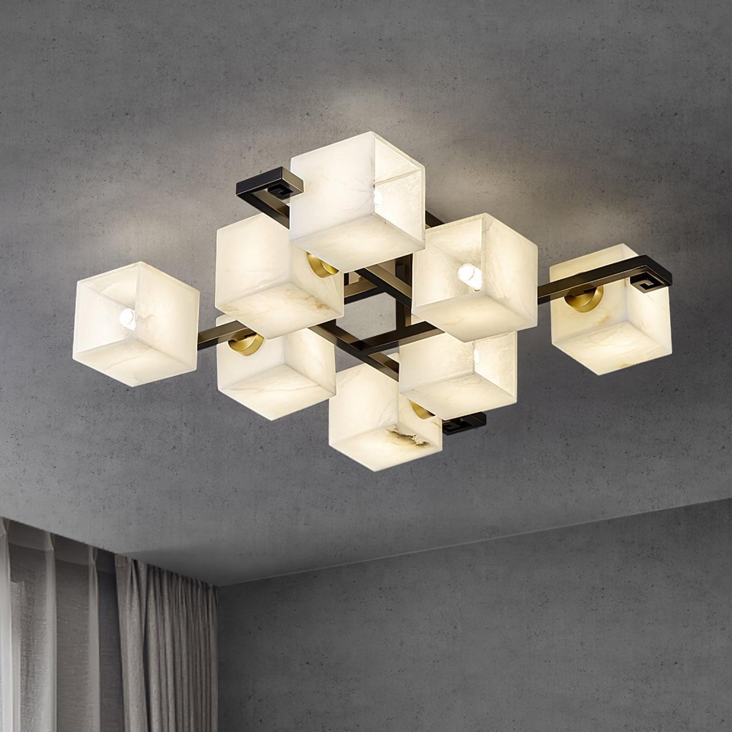 Cubist Alabaster Cluster Ceiling Lamp - by winglightingus