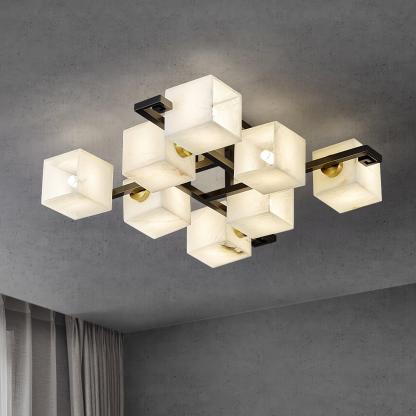 Cubist Alabaster Cluster Ceiling Lamp - by winglightingus