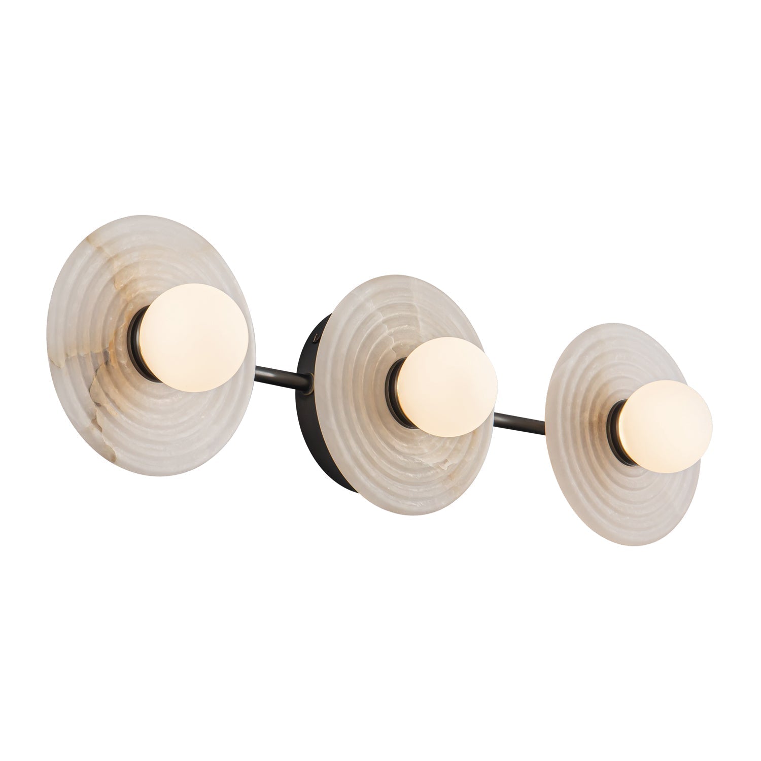 Dahlia Triple Alabaster Wall Sconce-Urban Bronze-winglightingus