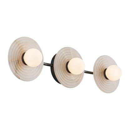Dahlia Triple Alabaster Wall Sconce-Urban Bronze-winglightingus