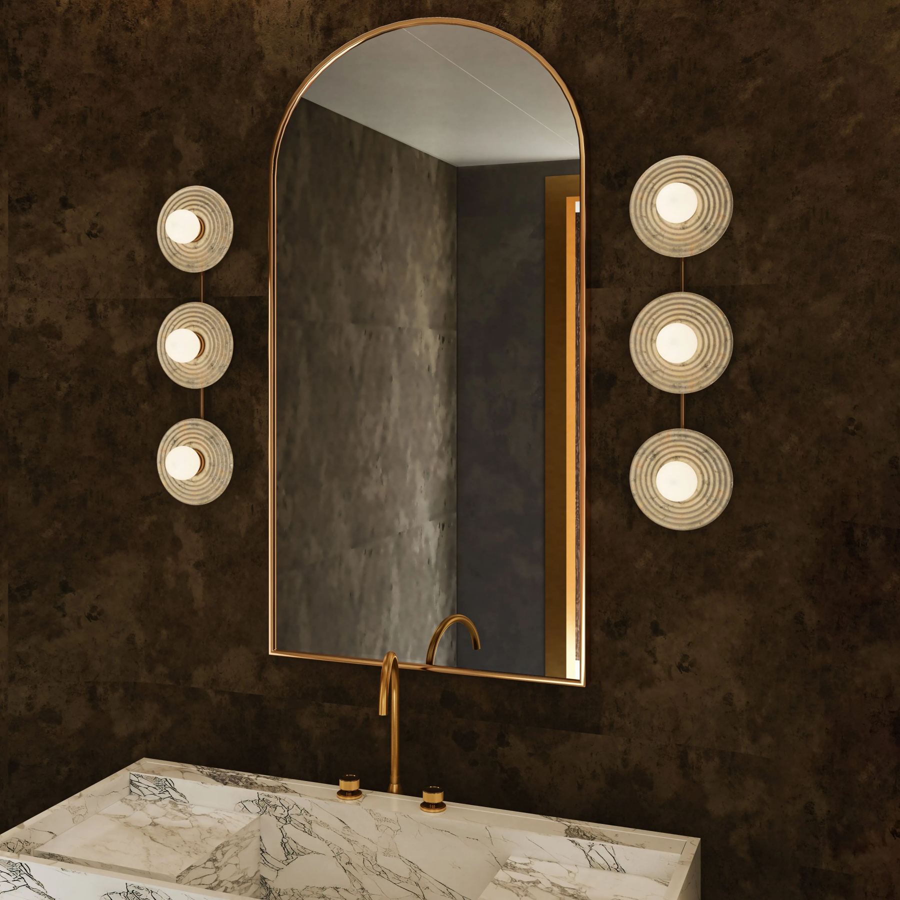 Dahlia Triple Alabaster Wall Sconce-winglightingus