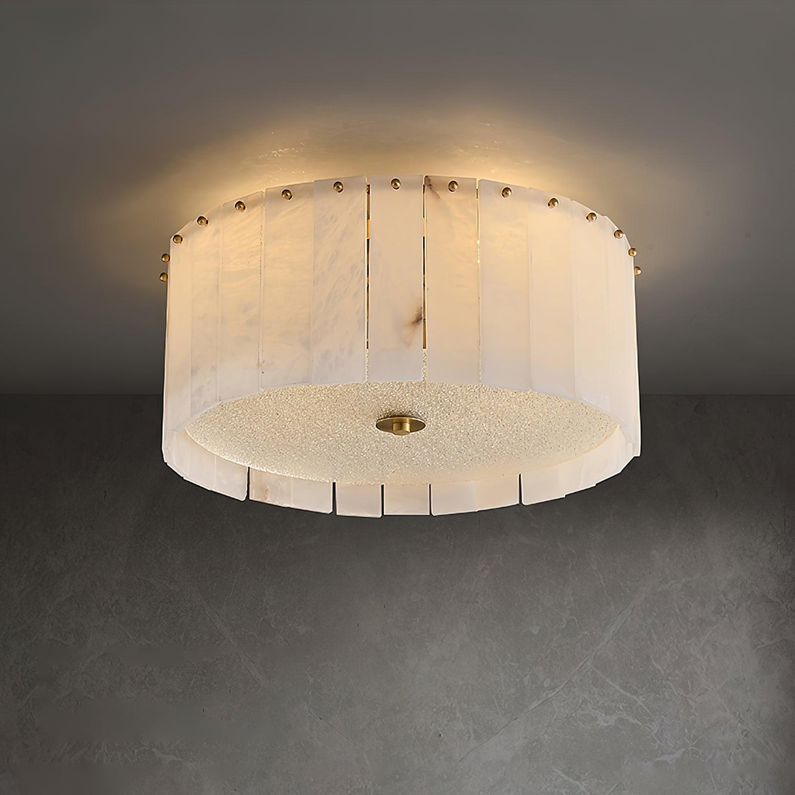 Elysian Alabaster Ceiling Lamp - ∅ 17.7″ x H 9.25″ / Dia 45cm x H 23.5cmBrass & Whitewinglightingus