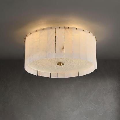 Elysian Alabaster Ceiling Lamp - ∅ 17.7″ x H 9.25″ / Dia 45cm x H 23.5cmBrass & Whitewinglightingus