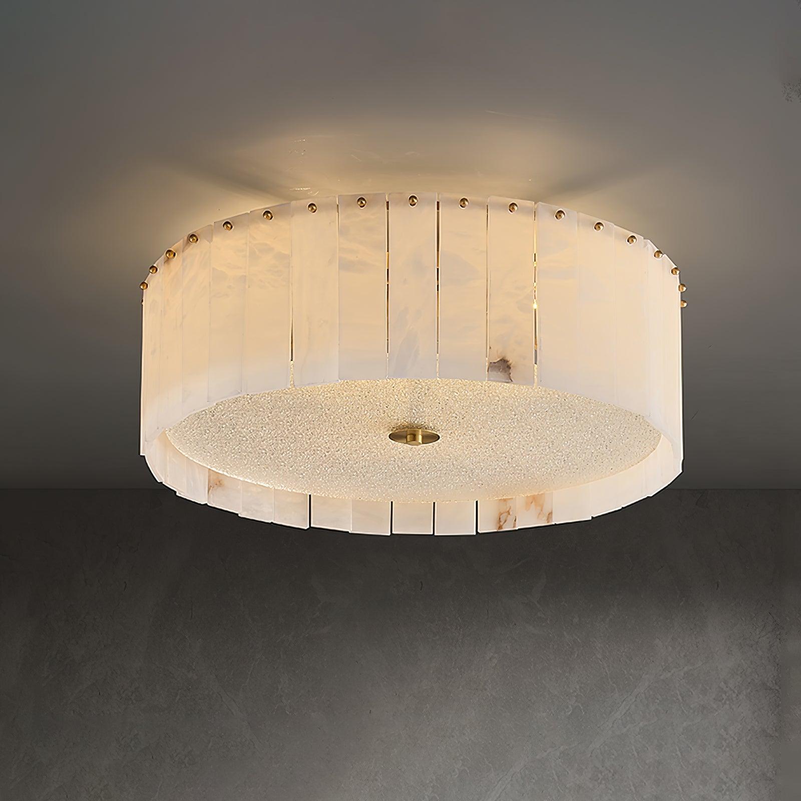 Elysian Alabaster Ceiling Lamp - ∅ 23.6″ x H 9.25″ / Dia 60cm x H 23.5cmBrass & Whitewinglightingus