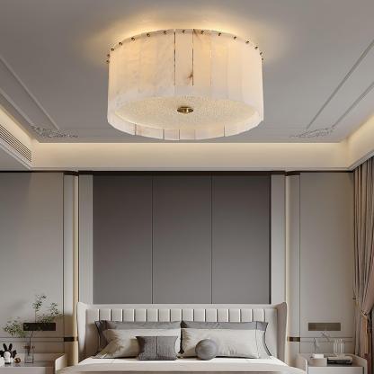 Elysian Alabaster Ceiling Lamp - ∅ 17.7″ x H 9.25″ / Dia 45cm x H 23.5cmBrass & Whitewinglightingus