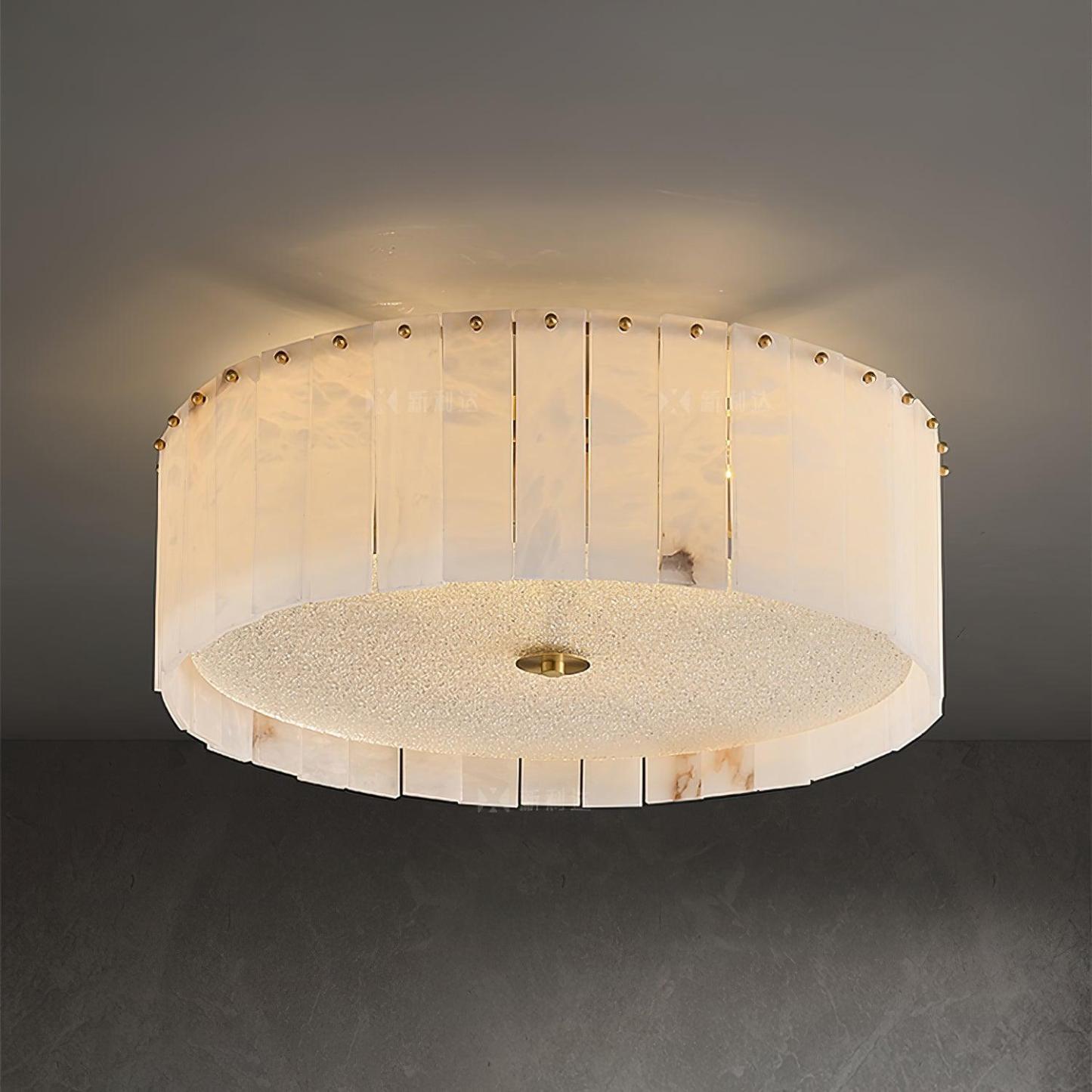 Elysian Alabaster Ceiling Lamp - ∅ 17.7″ x H 9.25″ / Dia 45cm x H 23.5cmBrass & Whitewinglightingus