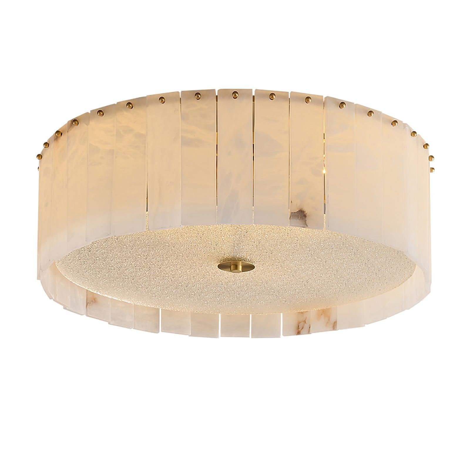 Elysian Alabaster Ceiling Lamp - ∅ 17.7″ x H 9.25″ / Dia 45cm x H 23.5cmBrass & Whitewinglightingus