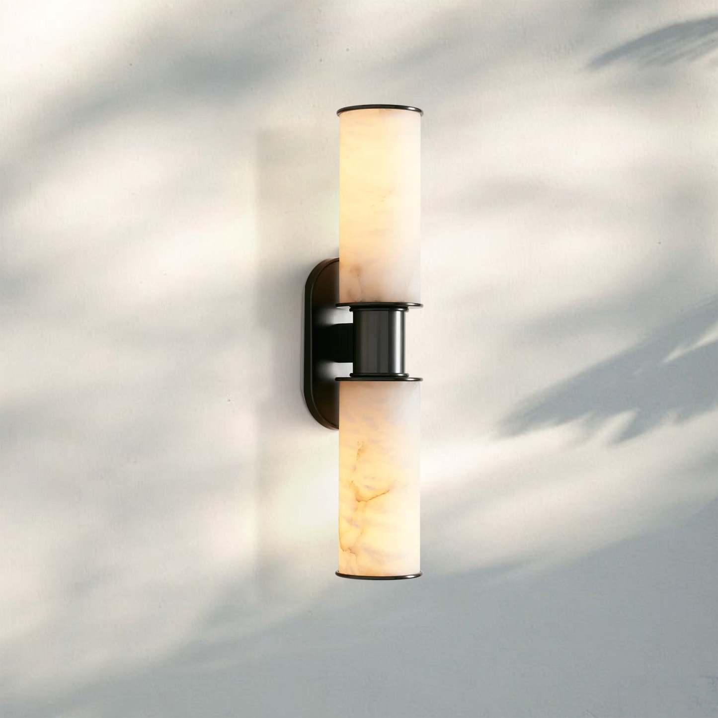 Harline Alabaster 2-Light Wall Sconce-Bronze-