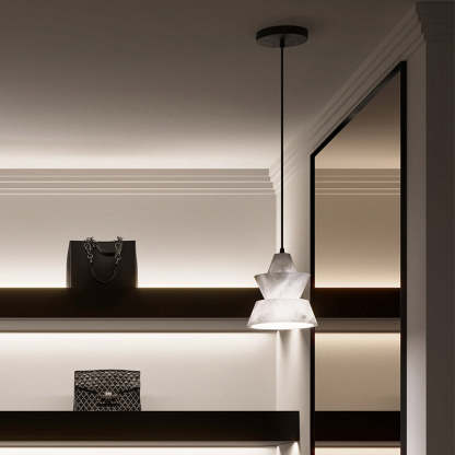 Koltin Lab Small Alabaster Coffee Table Pendant, Modern Pendant Light Besides Bed Chandelier Kevin Studio Inc