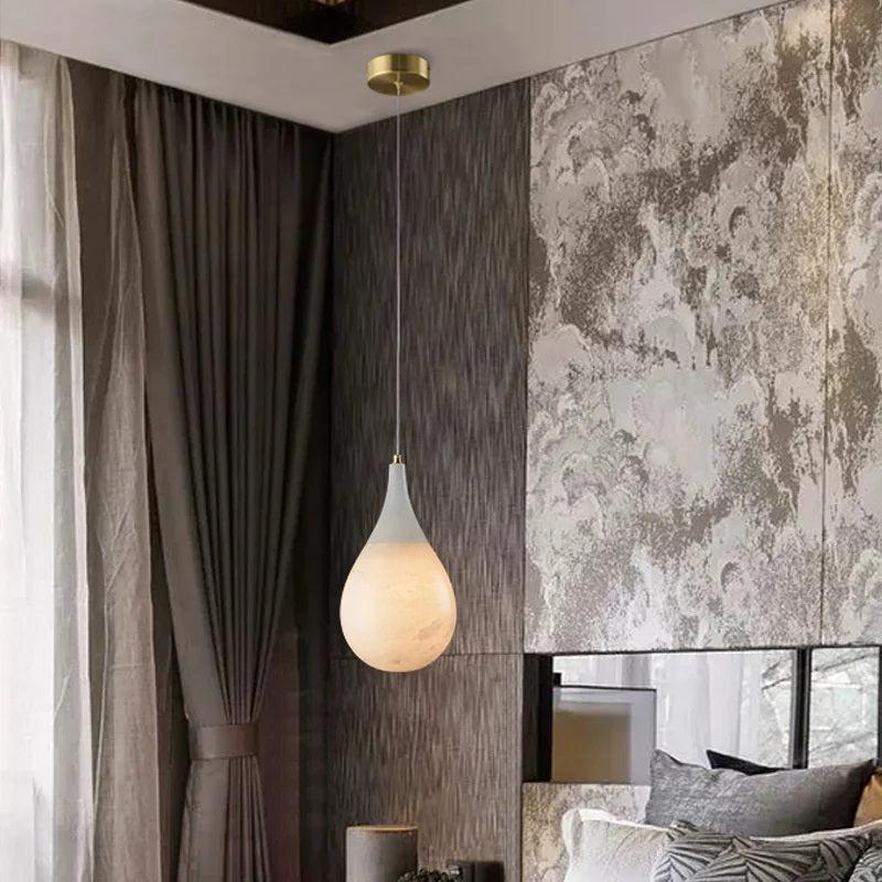 Larry Alabaster Rain Modern Pendant Light-Pendant Light-winglightingus