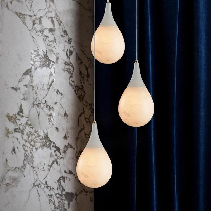 Larry Alabaster Rain Modern Pendant Light-Pendant Light-winglightingus