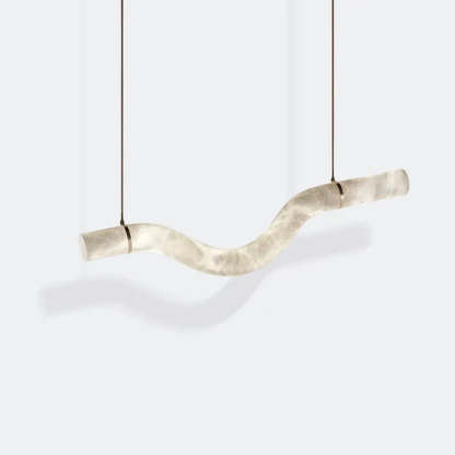 Liberty Curved Pendant Alabaster Chandelier, Pendant Light Over Dining Table-winglightingus