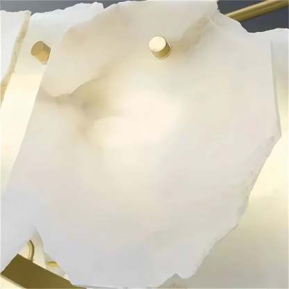 Luxury Alabaster Flakes Linear Chandelier Hanging Rod Light-