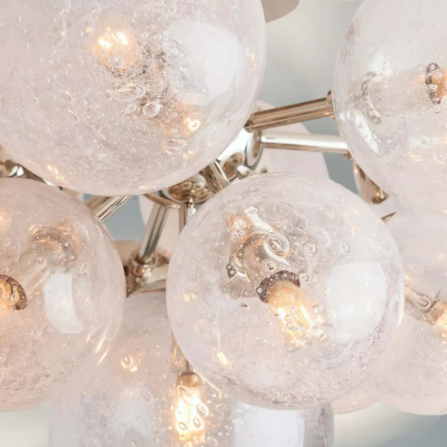 Mandoza Flushmount Hand-Blown Glass Ceiling Light with Brass Finish