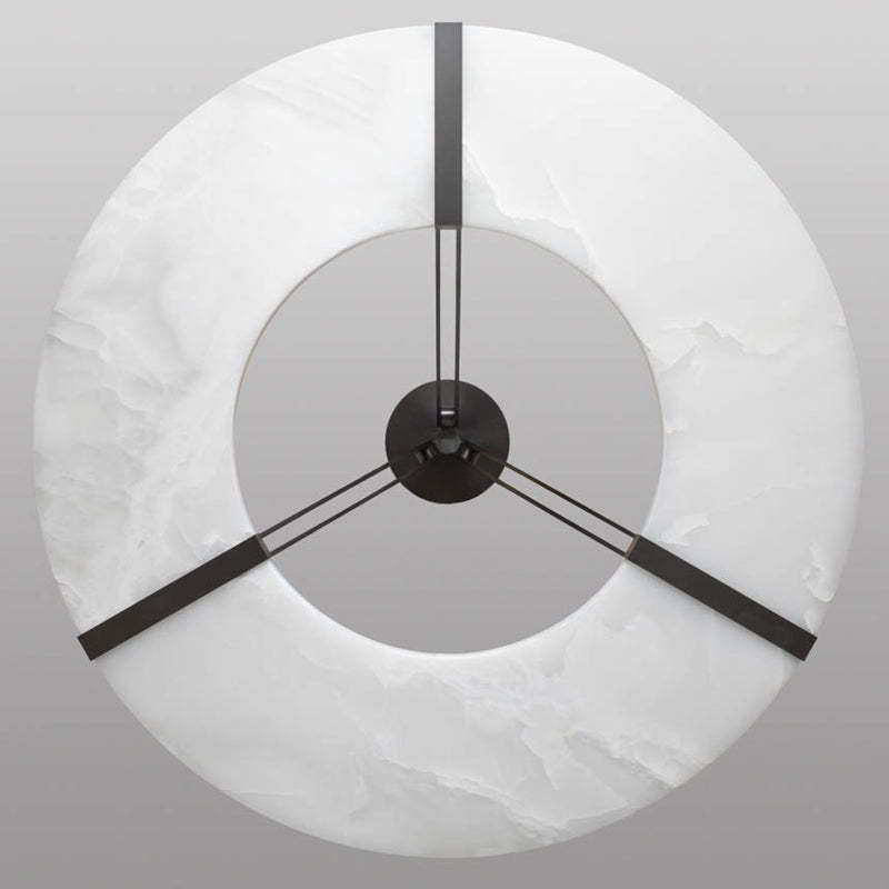 Maxine Modern Round Alabaster Plate Chandelier, Exquisite Illumination Chandelier Kevin Studio Inc