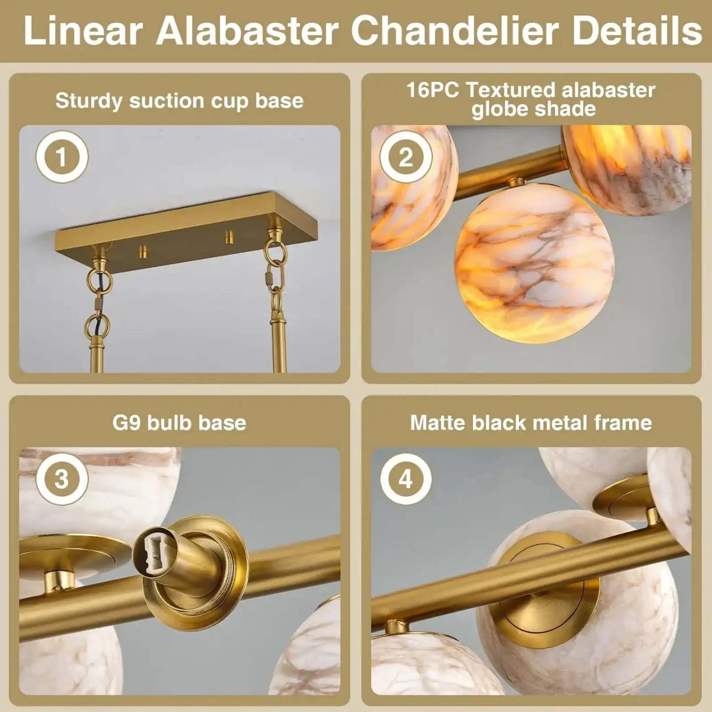 Mid Century Modern Sputnik 12 Light Gold Alabaster Globe Chandelier - winglightingus