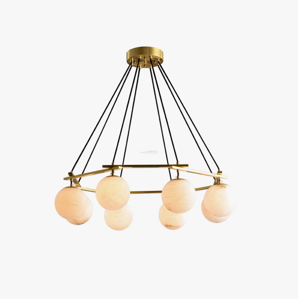 Miira Alabaster Chandelier with 3/6/8 heads-winglightingus