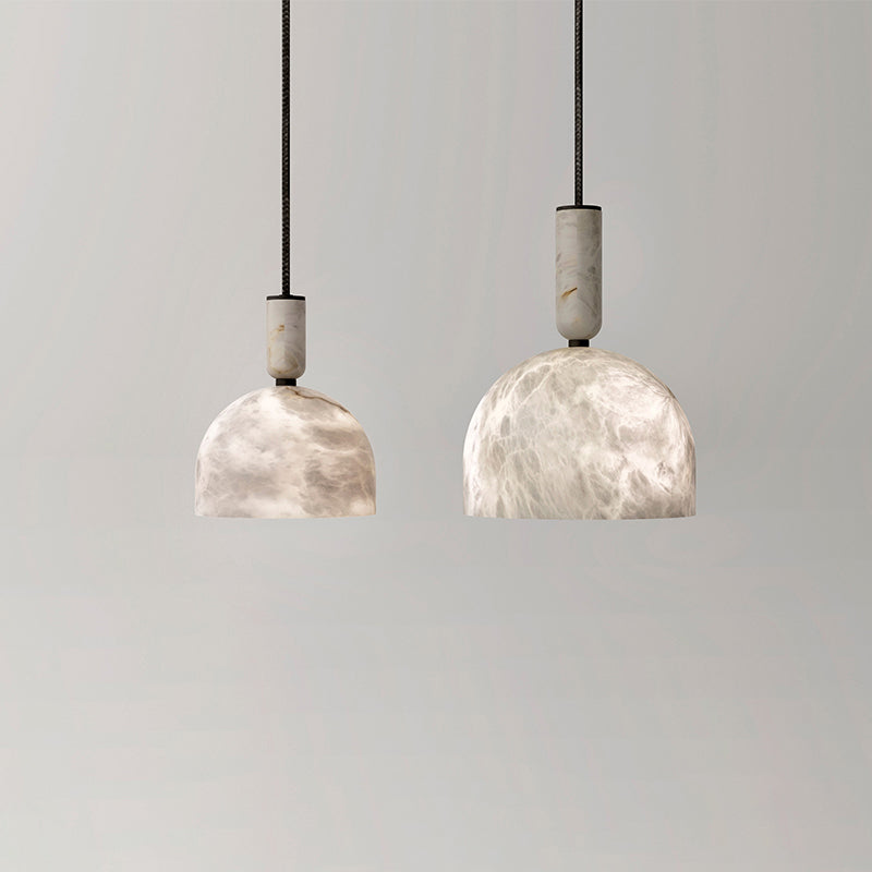 Aubry Modern Alabaster Bedside Pendant Light, Bedroom Pendant Lamp Chandelier Kevin Studio Inc Large