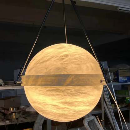 Modern Alabaster Globe Pendant Light - winglightingus