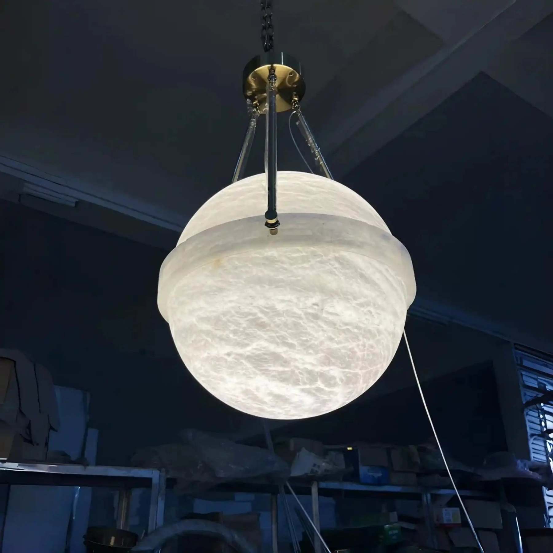 Modern Alabaster Globe Pendant Light - winglightingus