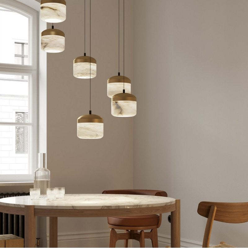 Ava Radiance - United Modern Alabaster Pendant Lamp For Staircase, Kitchen Pendant Light Chandelier Kevin Studio Inc