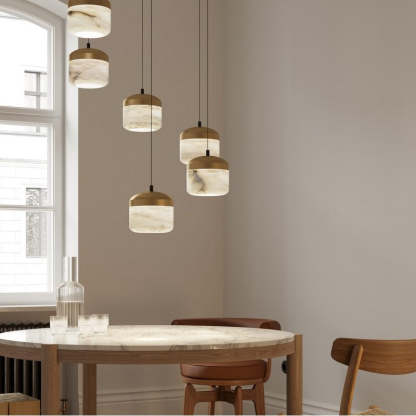 Ava Radiance - United Modern Alabaster Pendant Lamp For Staircase, Kitchen Pendant Light Chandelier Kevin Studio Inc