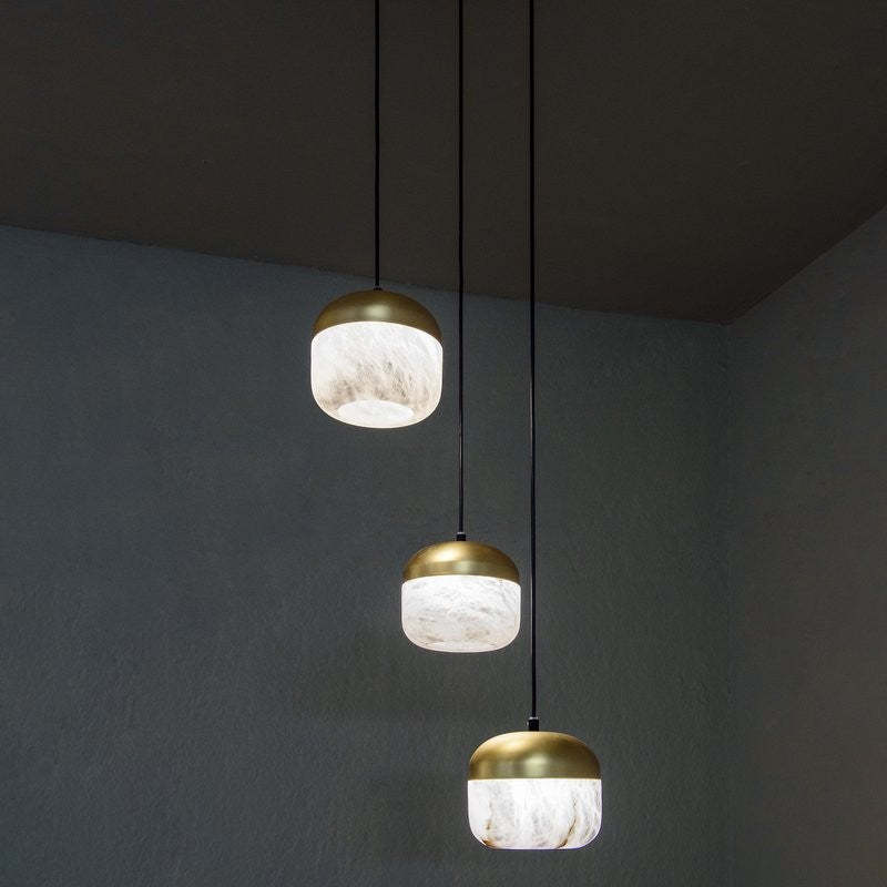Ava Radiance - United Modern Alabaster Pendant Lamp For Staircase, Kitchen Pendant Light Chandelier Kevin Studio Inc