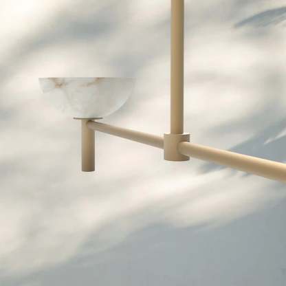 Modern Kitchen Island Pendant Light with Alabaster Shades, Linear Real Alabaster Pendant Lamp-Chandelier-winglightingus