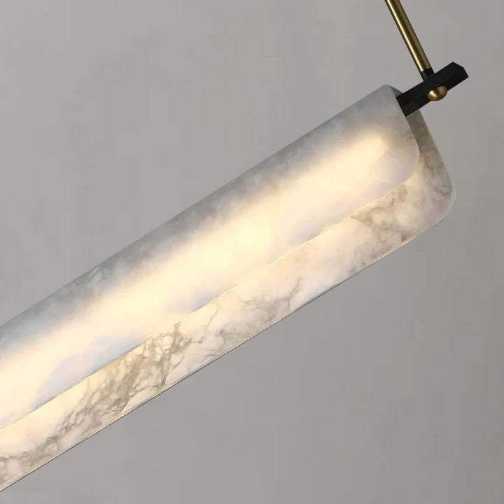 Modern Real Alabaster Chandelier, Linear Chandelier Over Dining Room Chandeliers Kevin Studio Inc