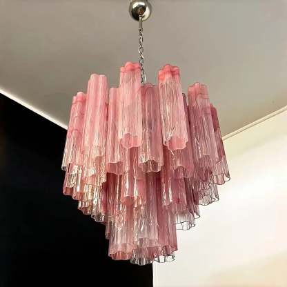 Murano Chandelier – 48 tubes – Alabaster Pink - winglightingus