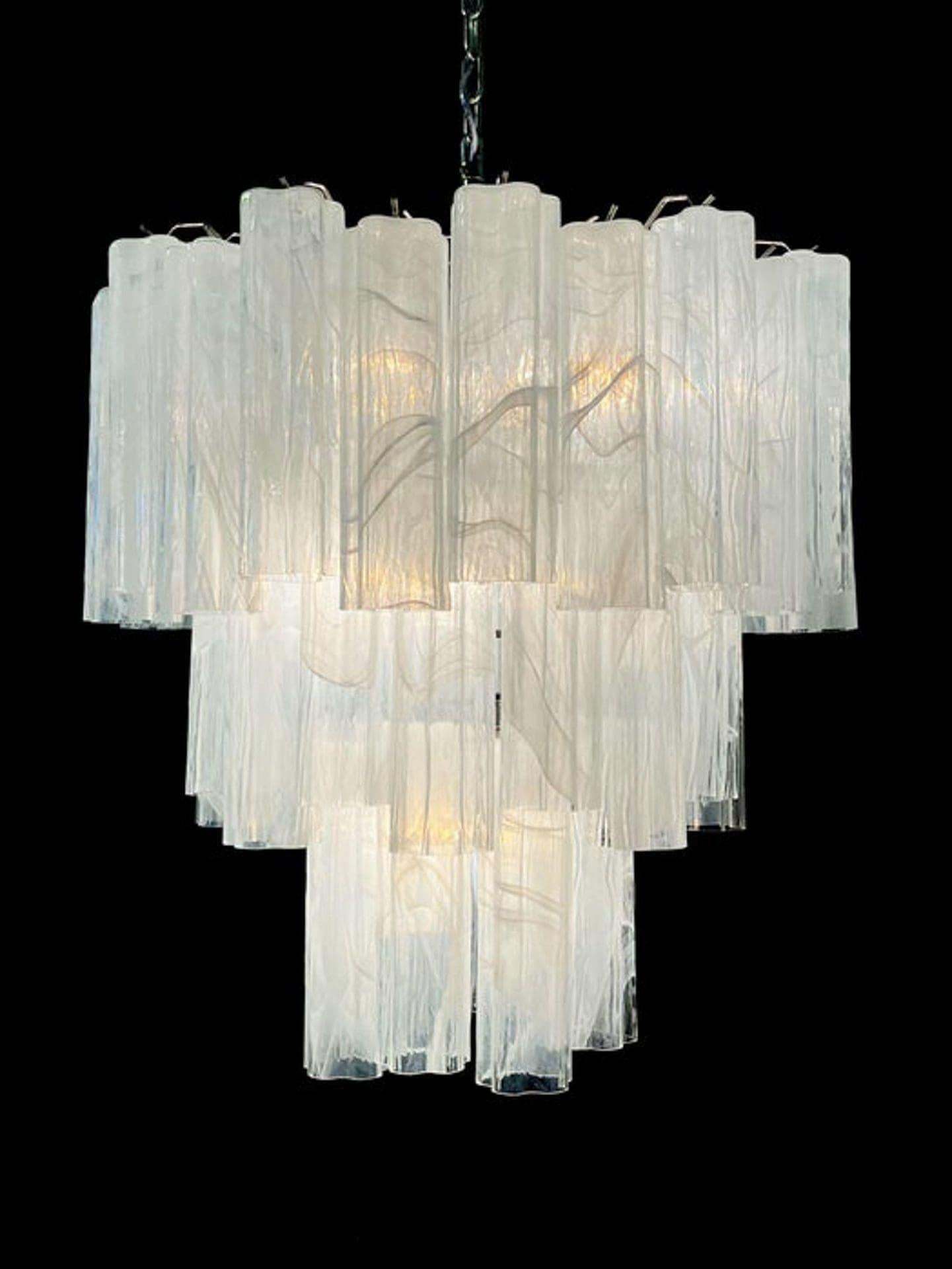 Murano Chandelier – 48 tubes – Alabaster White-winglightingus