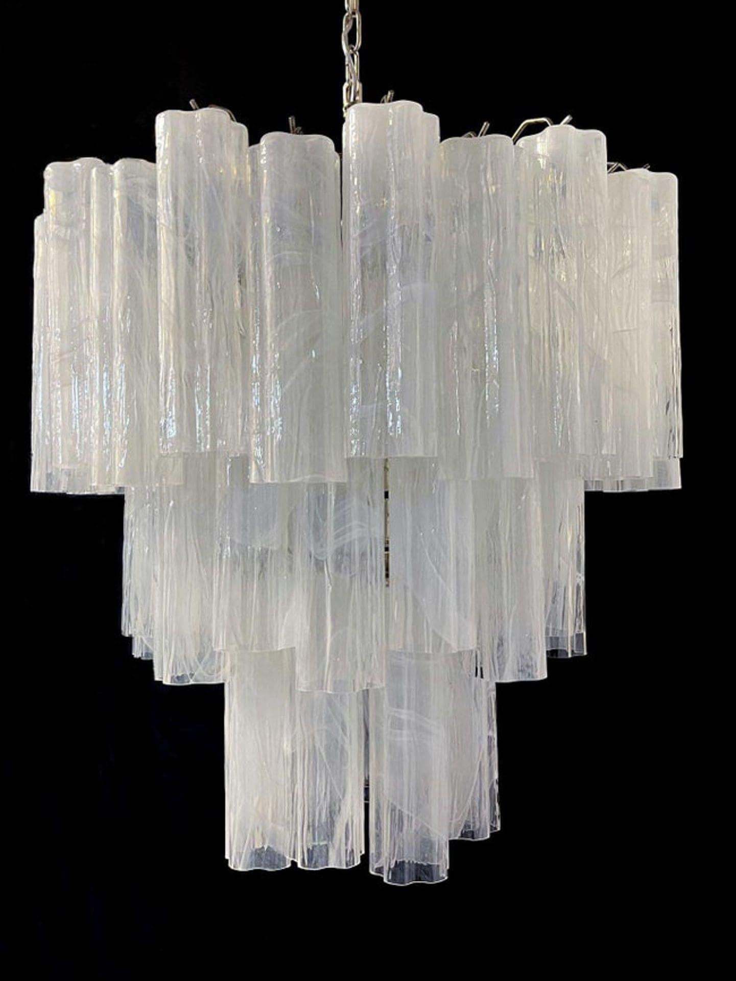 Murano Chandelier – 48 tubes – Alabaster White-winglightingus
