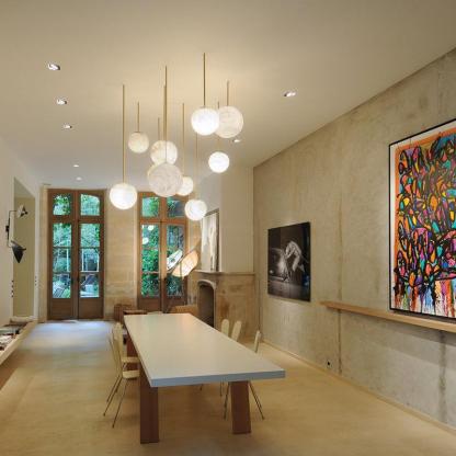 Nami Alabaster Sphere Staircase Chandelier,Multi Pendant Light-chandeliers for dining room,chandeliers for stairways,chandeliers for foyer,chandeliers for bedrooms,chandeliers for kitchen,chandeliers for living room-winglightingus