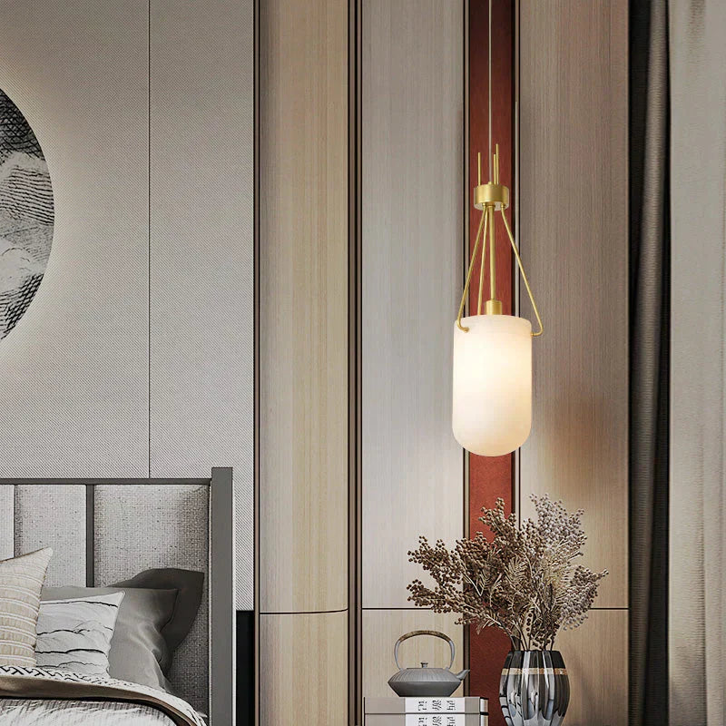Nina Modern Alabaster  Pendant Light, Alabaster Pendant Lamp Besides Bed Pendant Light Kevin Studio Inc