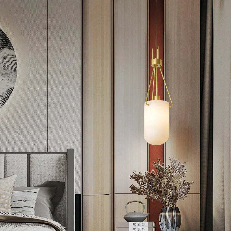 Nina Modern Alabaster  Pendant Light, Alabaster Pendant Lamp Besides Bed Pendant Light Kevin Studio Inc