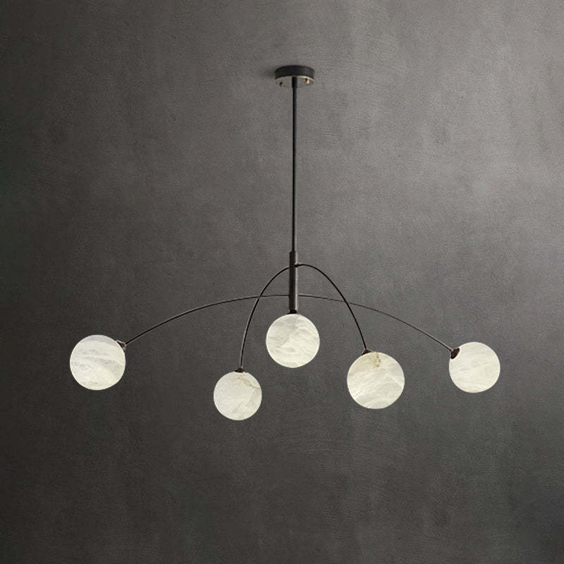 Nordic Postmodern Alabaster Arc Chandelier chandeliers for dining room,chandeliers for stairways,chandeliers for foyer,chandeliers for bedrooms,chandeliers for kitchen,chandeliers for living room Kevinstudiolives Black